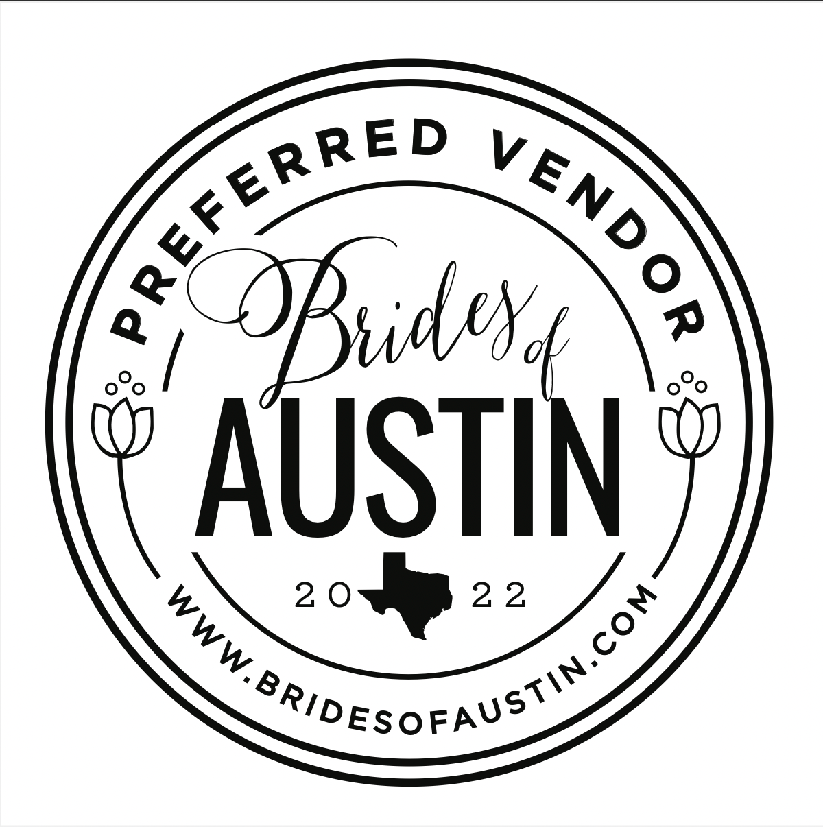 A black and white circular logo for 