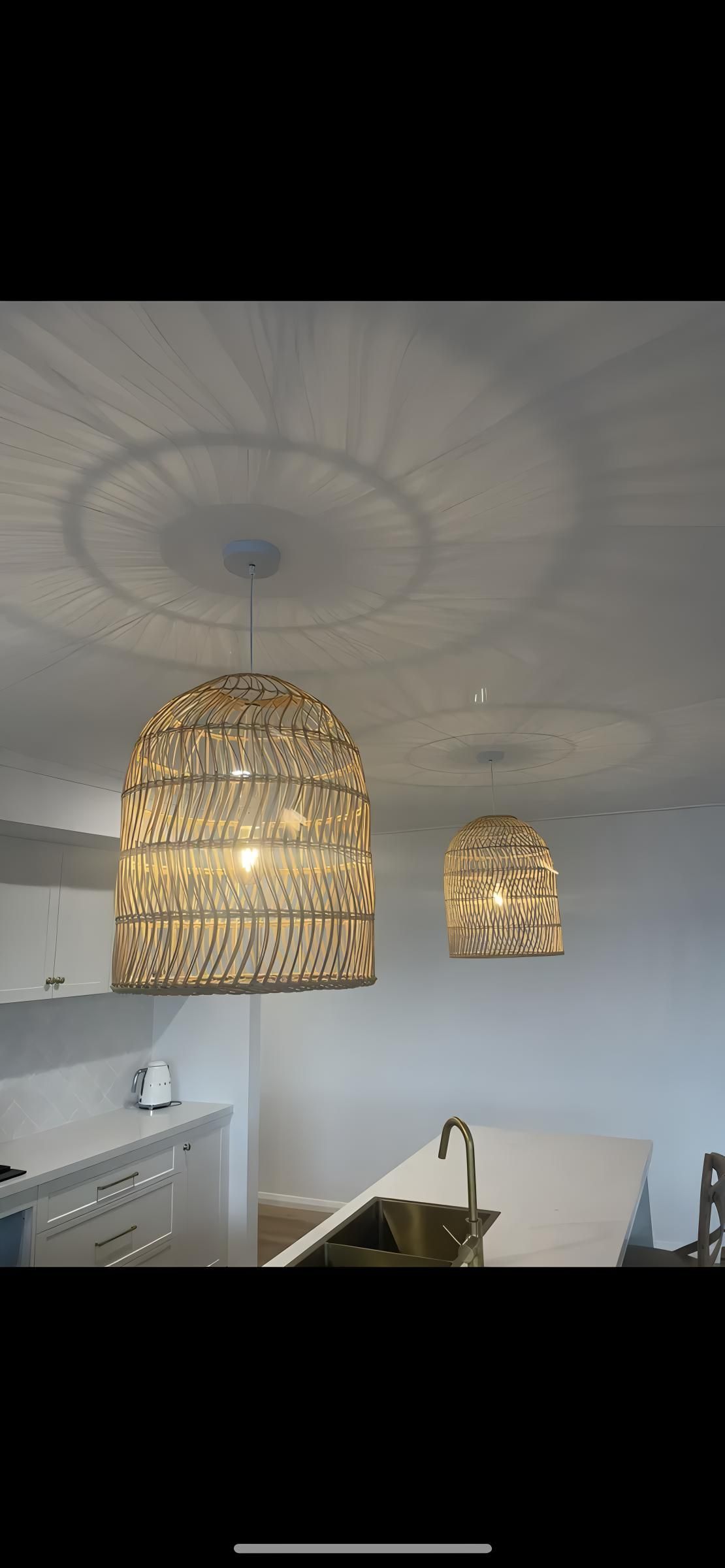Two Arch-shaped, Textured Hanging Lights in a Room — Switched On Electrics in Wagga Wagga, NSW