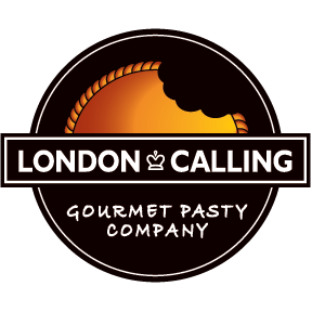 A logo for london calling gourmet pastry company