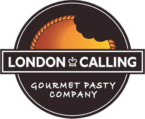A logo for london calling gourmet pastry company