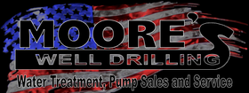 Logo for Moore's Well Drilling. White text 