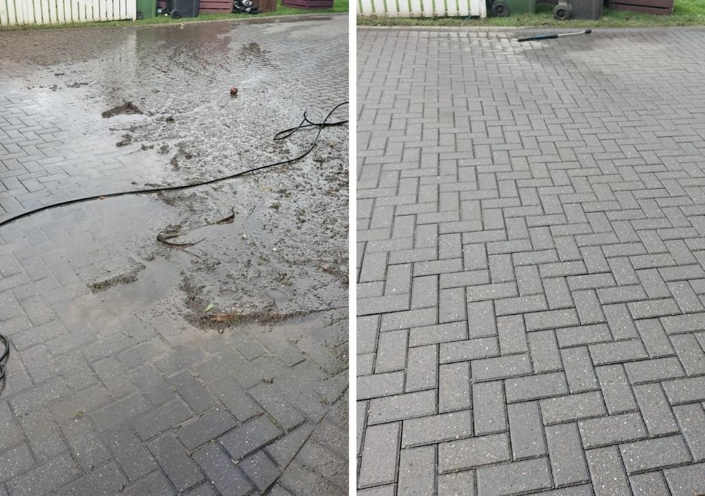 Driveways Sheffield cleaning a block paving driveway in Sheffield 