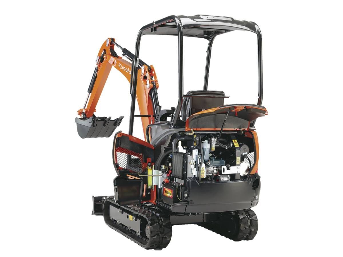 Driveways Sheffield mini digger for hire rear view