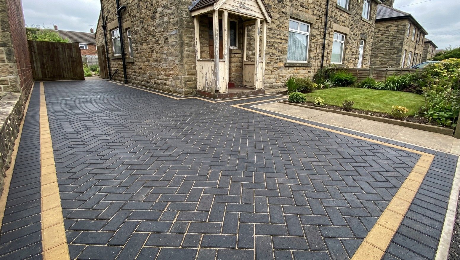 Block paving driveway on a traditional property in Killamarsh Derbyshire S21