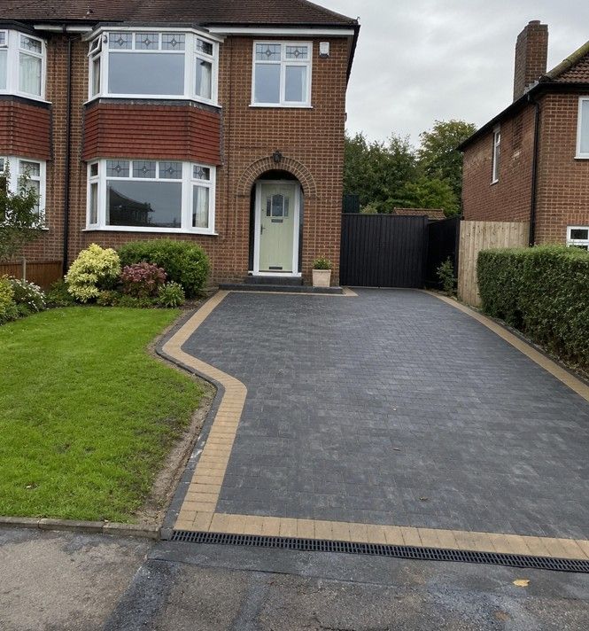 Block paving driveway installed on a semi-detached property in Woodhouse Sheffield S13