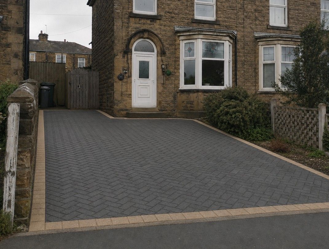 New block paving driveway after installation in Eckington S21 Derbyshire