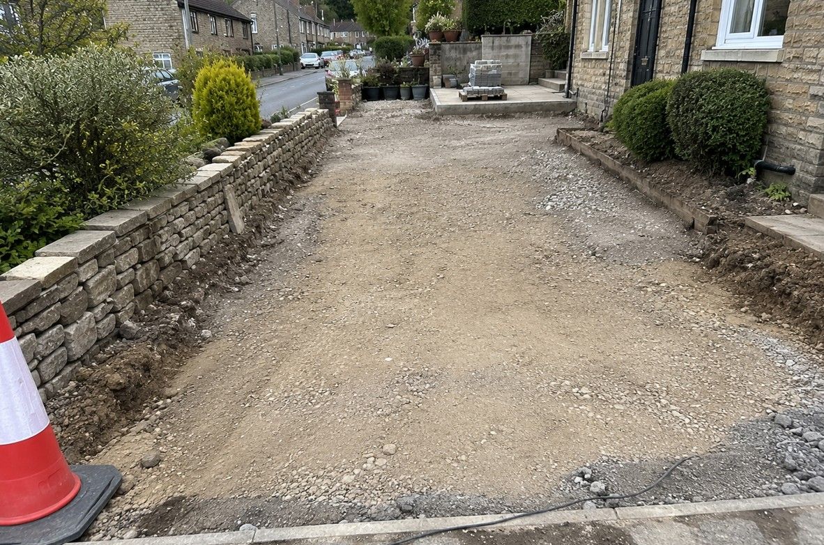 Driveway installation in progress in Eckington Derbyshire S21