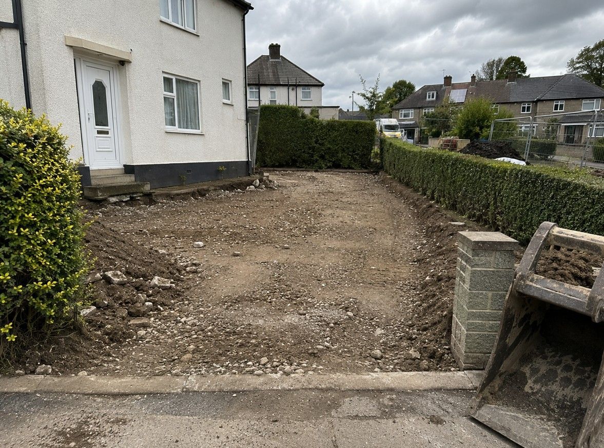 Driveway installation in progress in Killamarsh Derbyshire