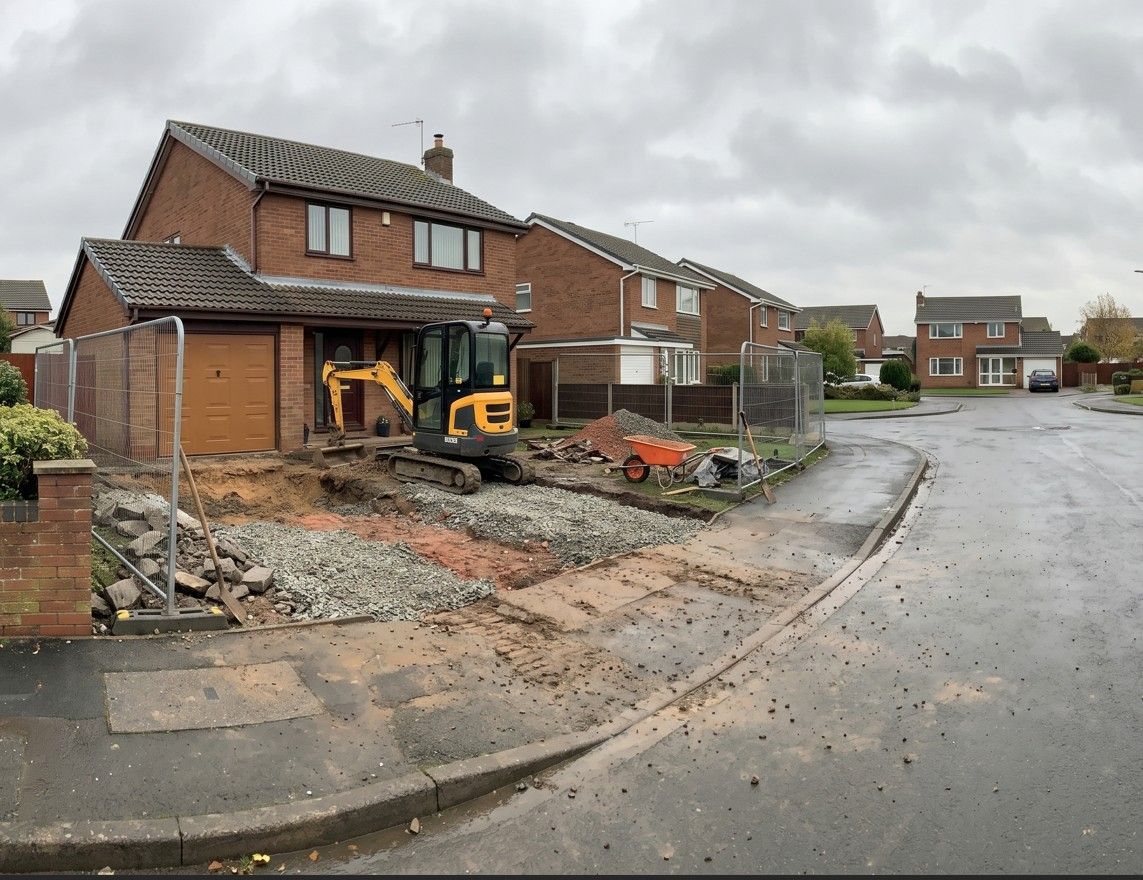 Driveway installation in progress in Mosborough Sheffield