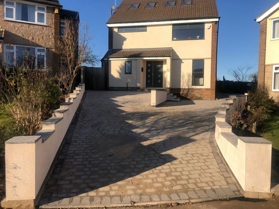 Buff Block Paving Driveway installed in a slope installed by Driveways Sheffield