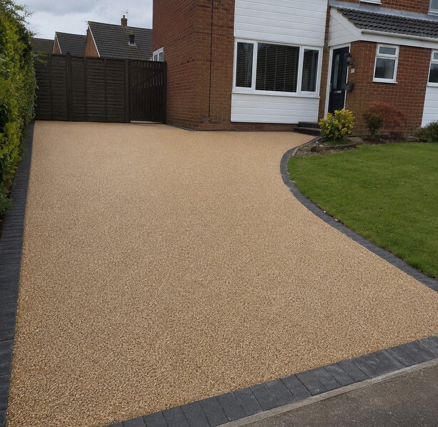 Resin bound driveway installed on a semi-detached property in Dronfield, Derbyshire S18