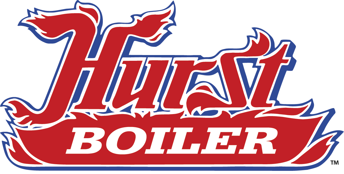 Logo for Hurst Boiler: Red, stylized text