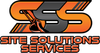 Logo for Site Solutions Services featuring the orange and gray text "SSS" with an excavator bucket inside the first S.
