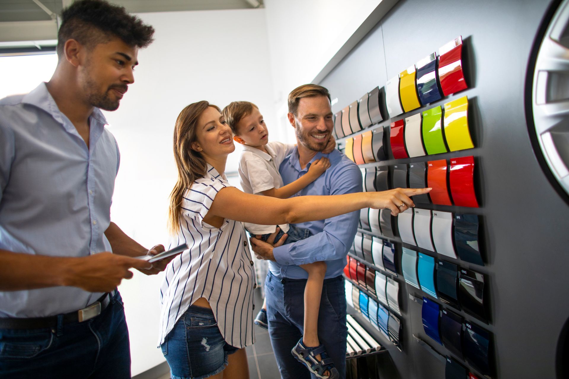 Family Choosing Car Color Paint — Fort Myers, FL — Clear Choice Auto Paint Supply