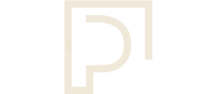 Cream-colored abstract logo. A