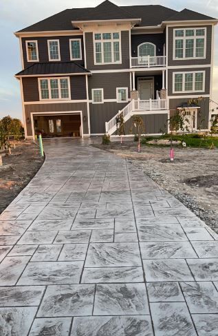 decorative concrete driveway near lawrence ks