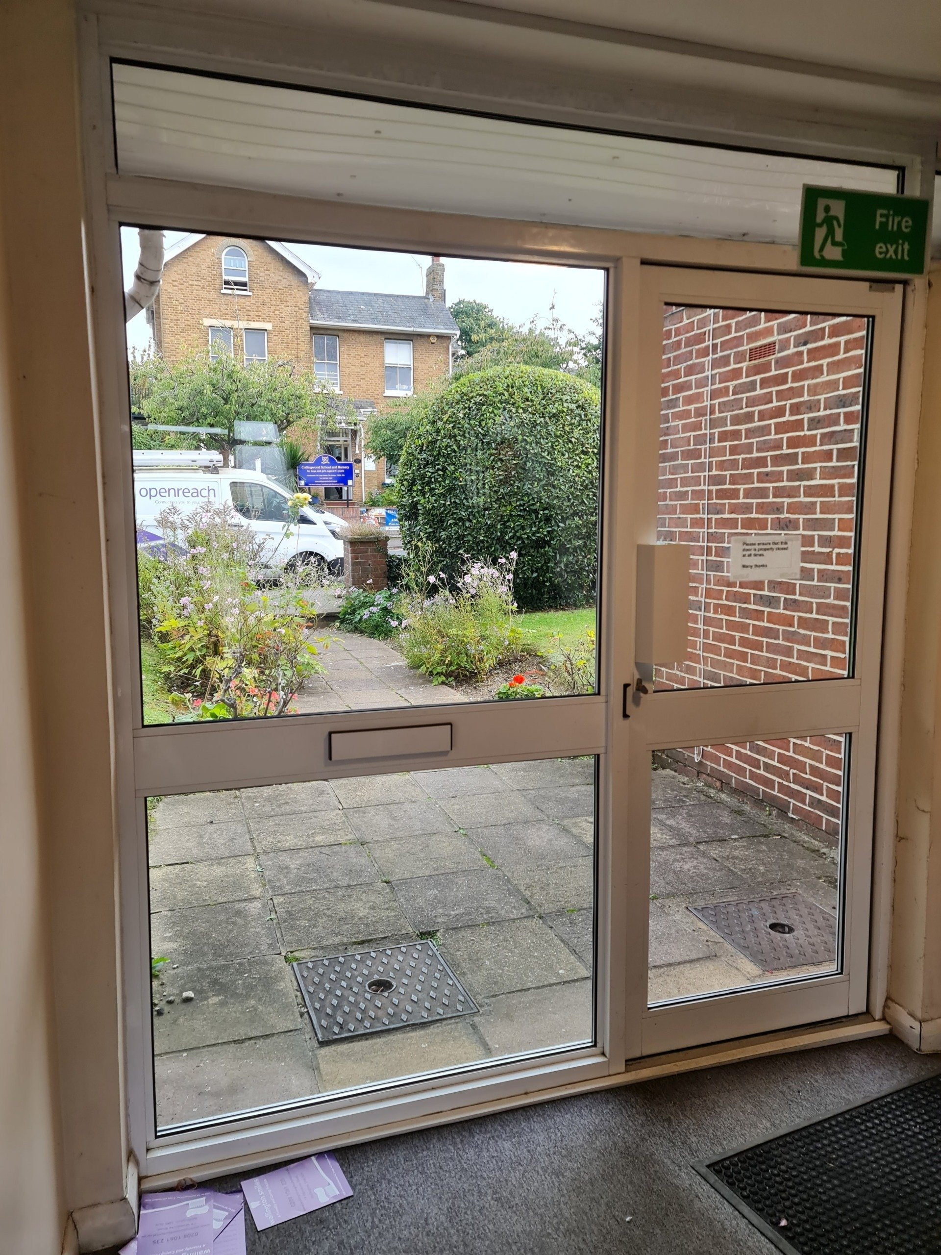 FIRE ESCAPE DOOR GLASS PANELS