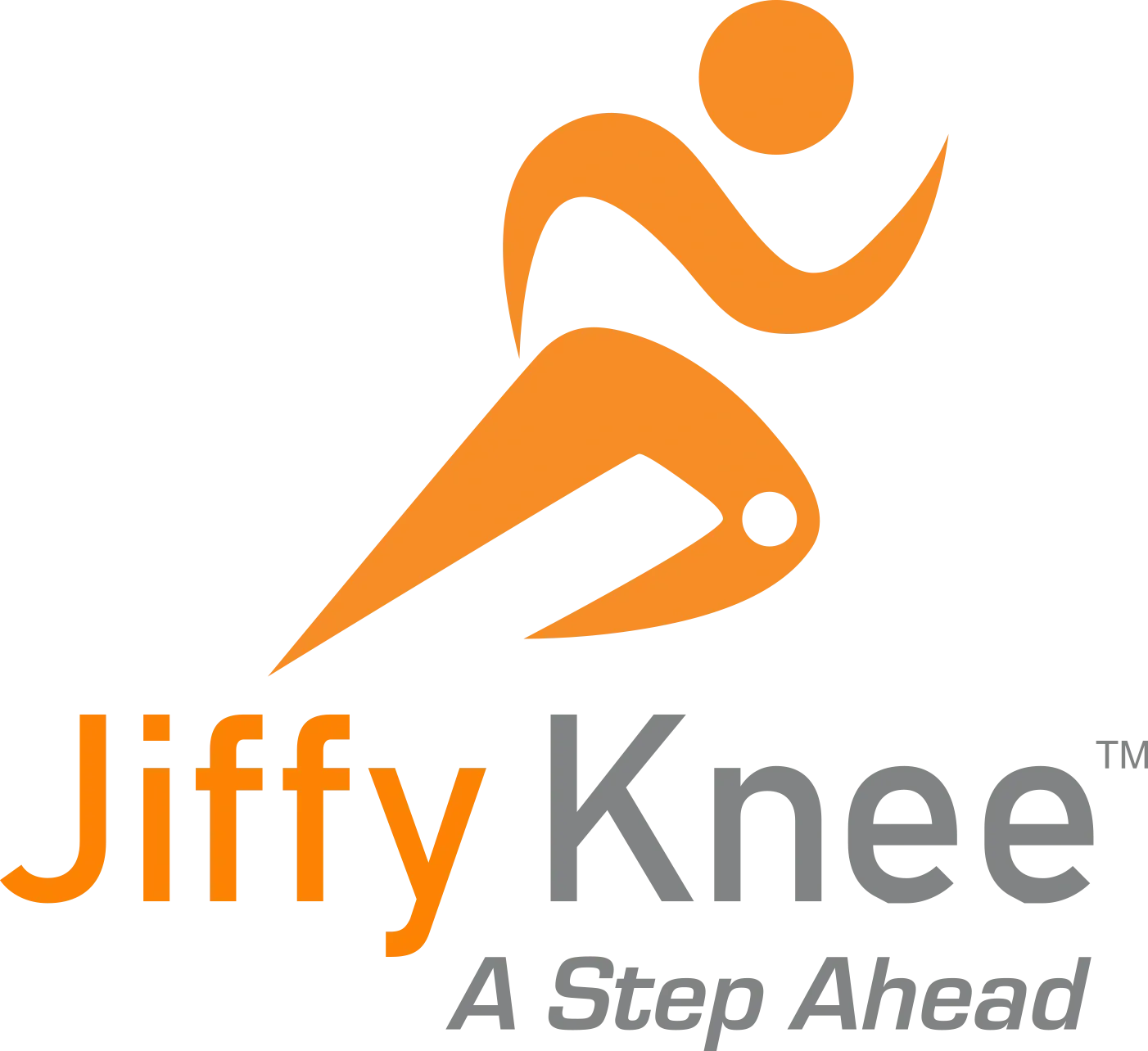 Orange stylized runner logo above