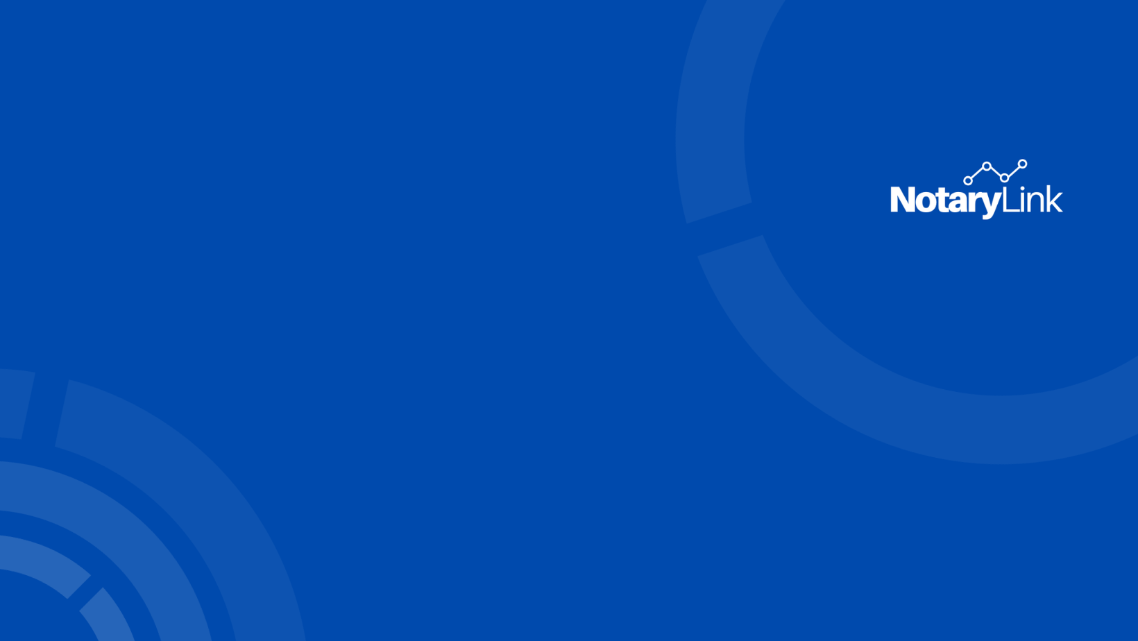 A blue background with a notary link logo on it.