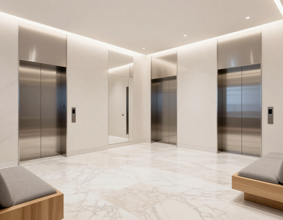Elevator lobby with modern finishes