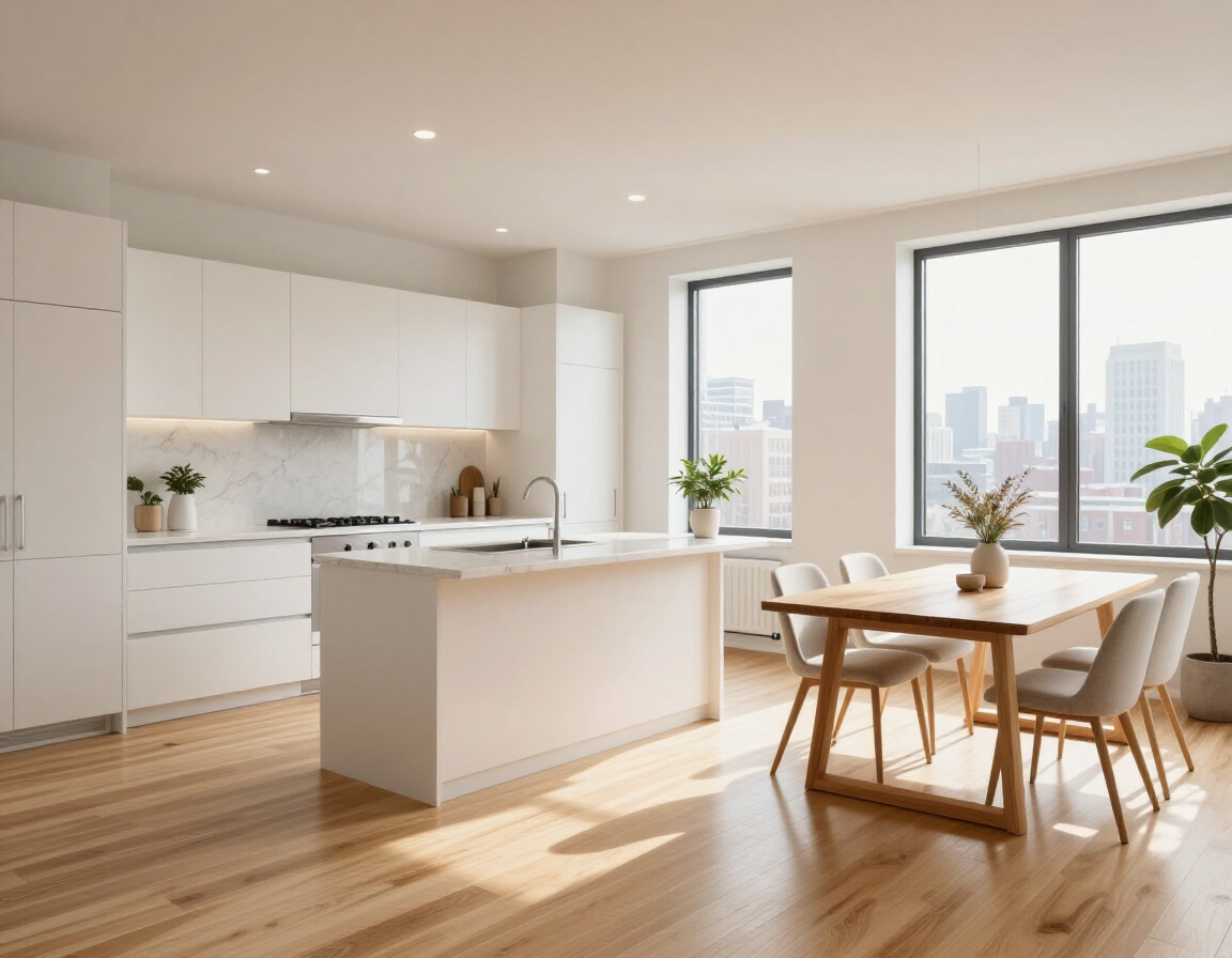 Kitchen dining area with open concept layout