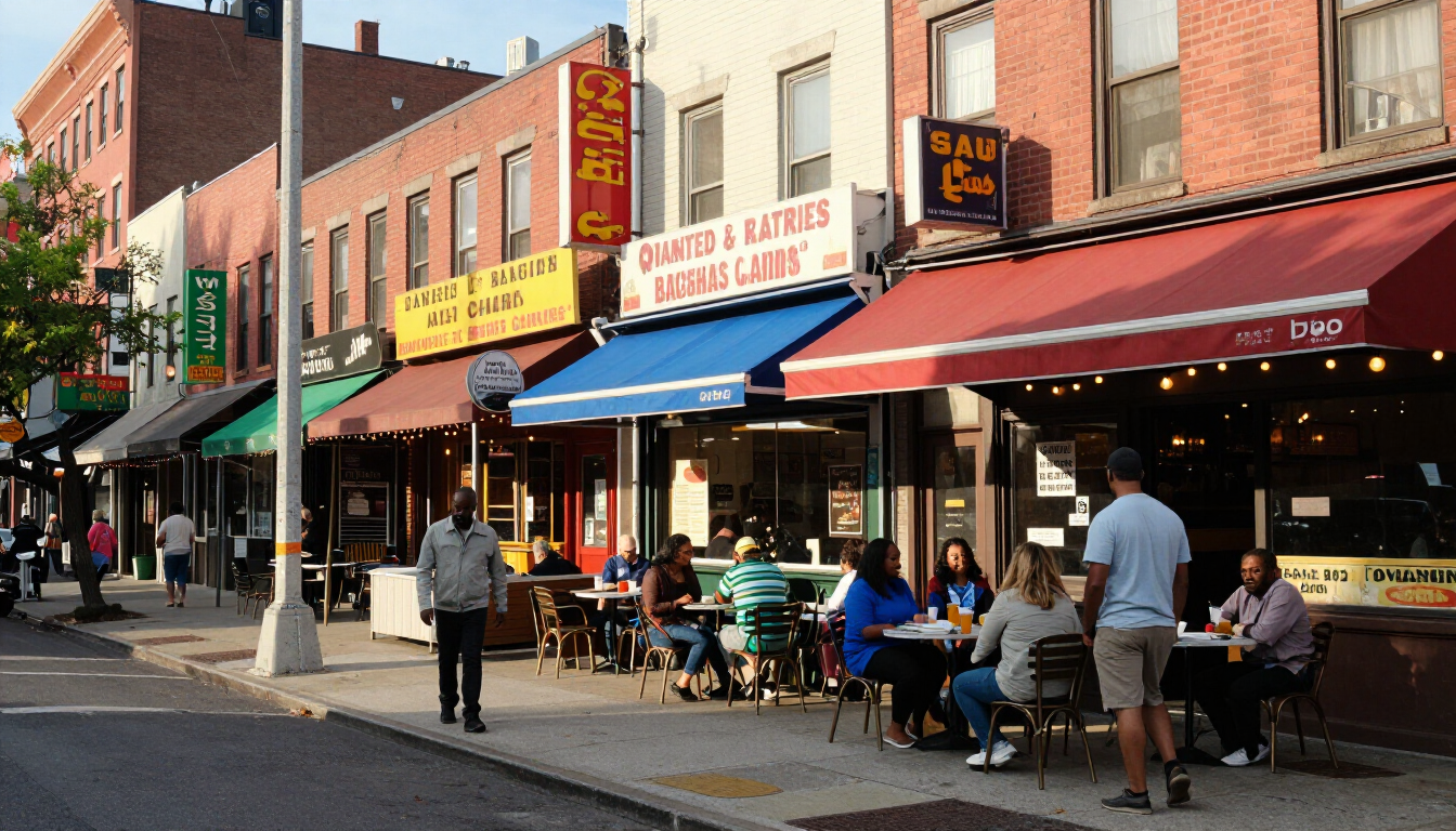 Local restaurants and shops in Jamaica Queens