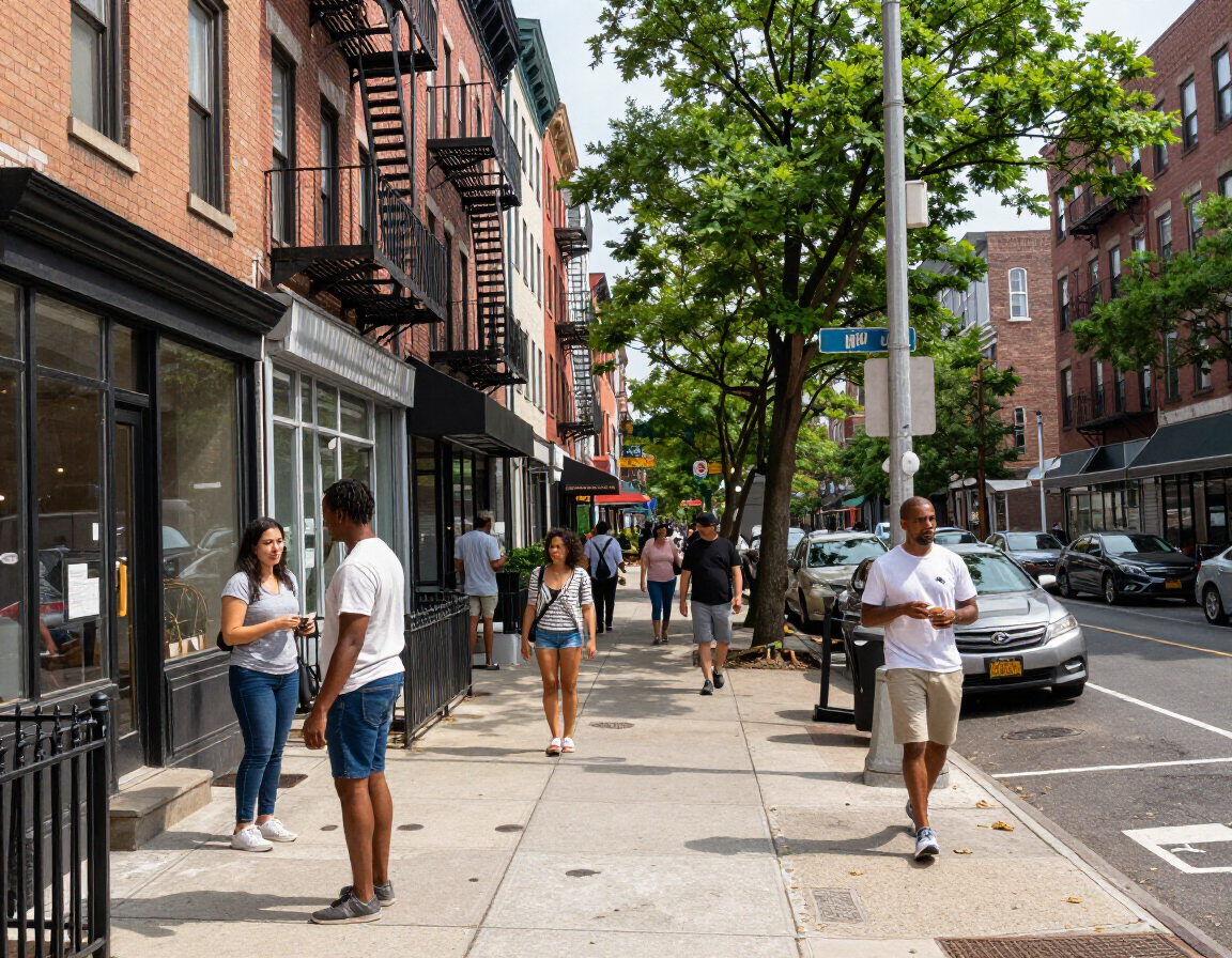 Jamaica, Queens neighborhood street scene