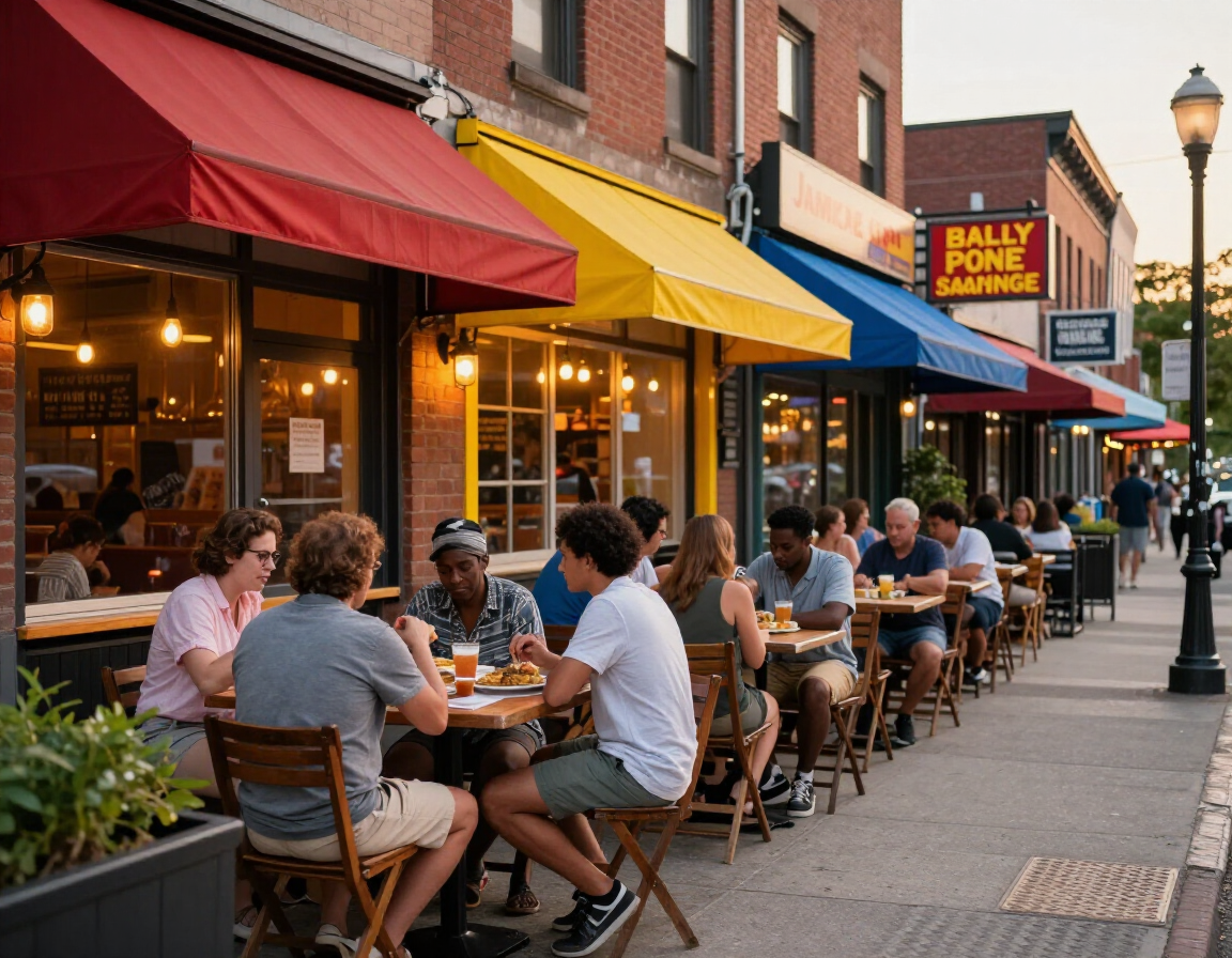 Dining street in Jamaica Queens