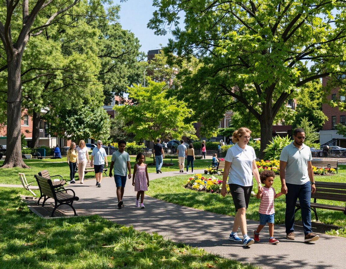 Park and green space near Jamaica Queens