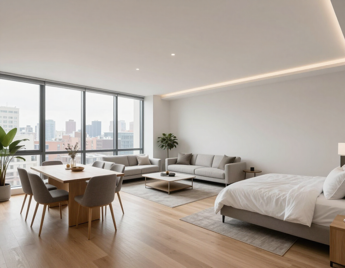 2-Bedroom apartment living and dining area