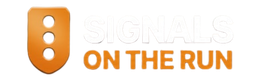 Orange shield icon with three white dots beside the text “SIGNALS ON THE RUN”