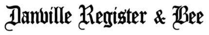 A black and white logo for danville register & bee