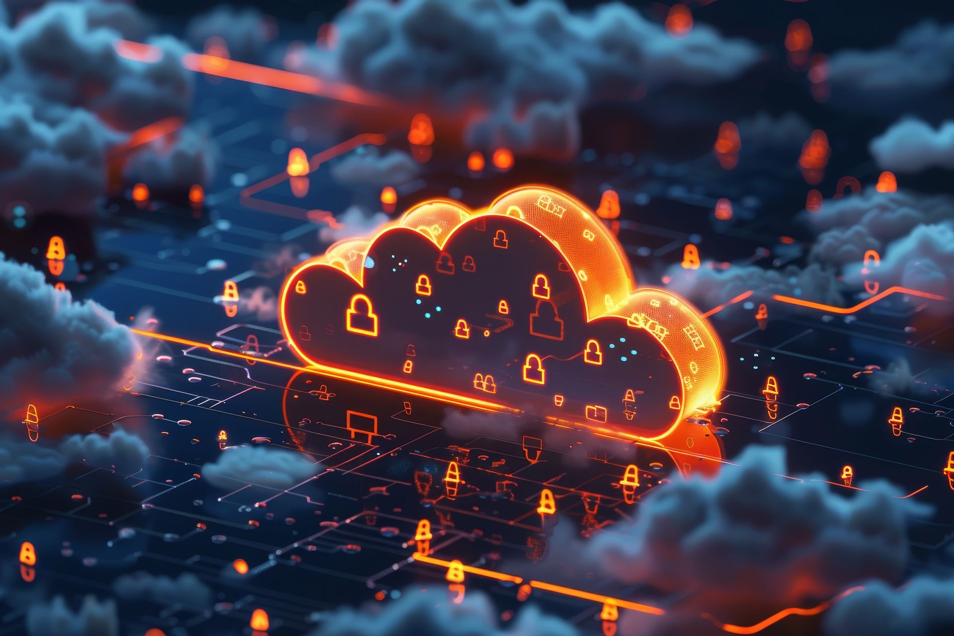 A cloud shaped object representing cloud solutions