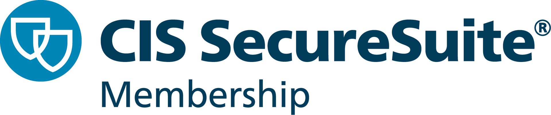 The logo for cis securesuite membership is blue and white