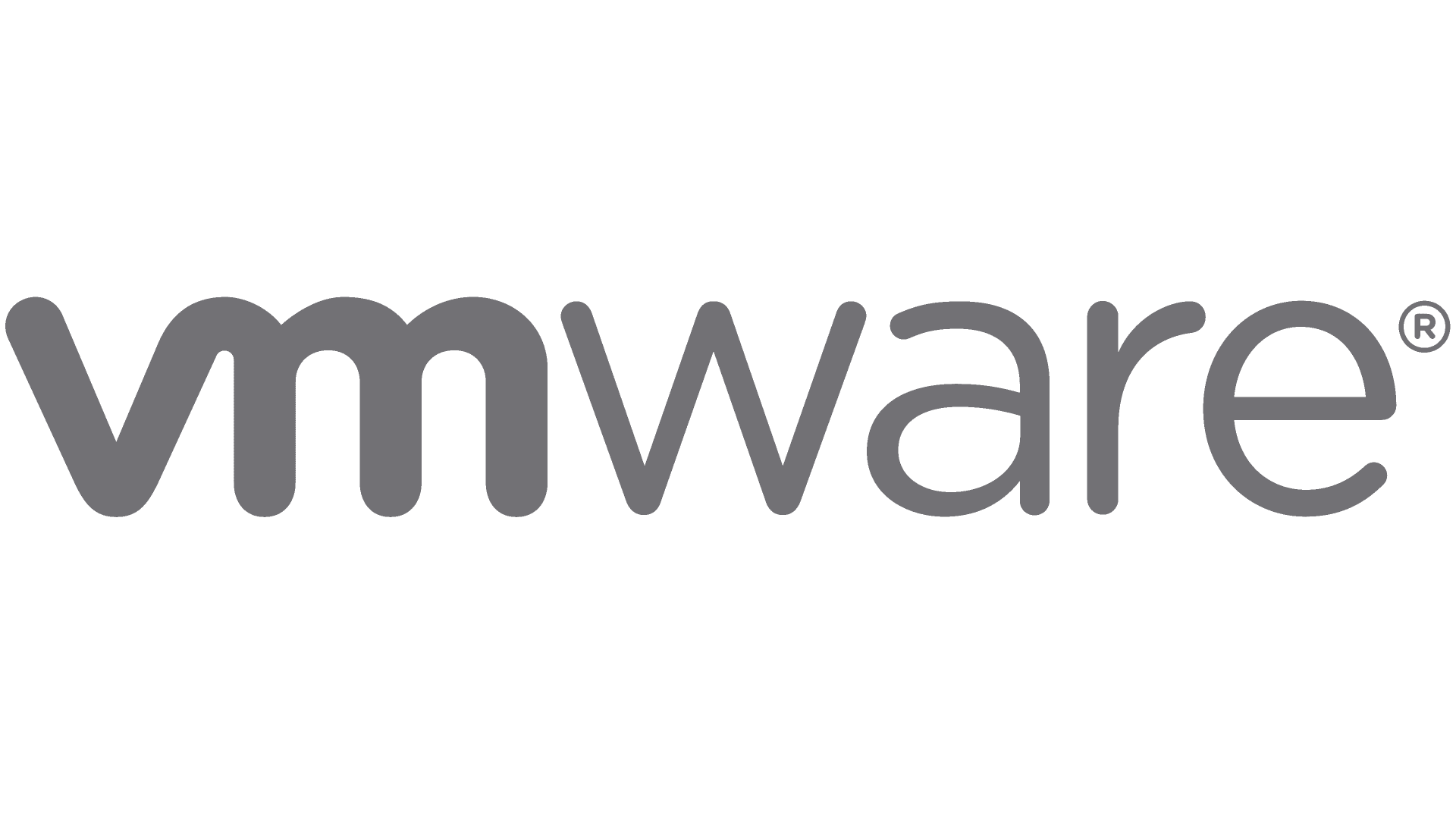 The vmware logo is gray and white on a white background.