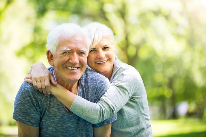 Senior Couple In Park