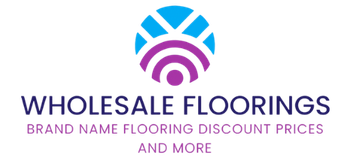 Logo for Wholesale Floorings: a circle with blue and purple design above text.