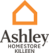 The logo for ashley homestore killeen is orange and black.