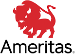 Red Ameritas logo with a bison graphic.