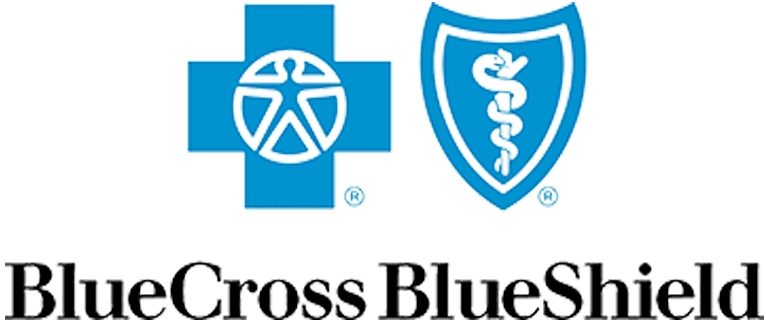 Blue Cross Blue Shield logo: a blue cross and shield with a caduceus, and the company name.
