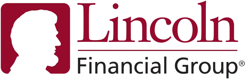 Lincoln Financial Group logo. Silhouette of Abraham Lincoln in a red square with the name