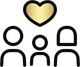 Family with a golden heart above them.