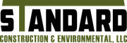 A logo for "STANDARD Construction & Environmental, LLC" with black text and a green bar above the first letter "T".