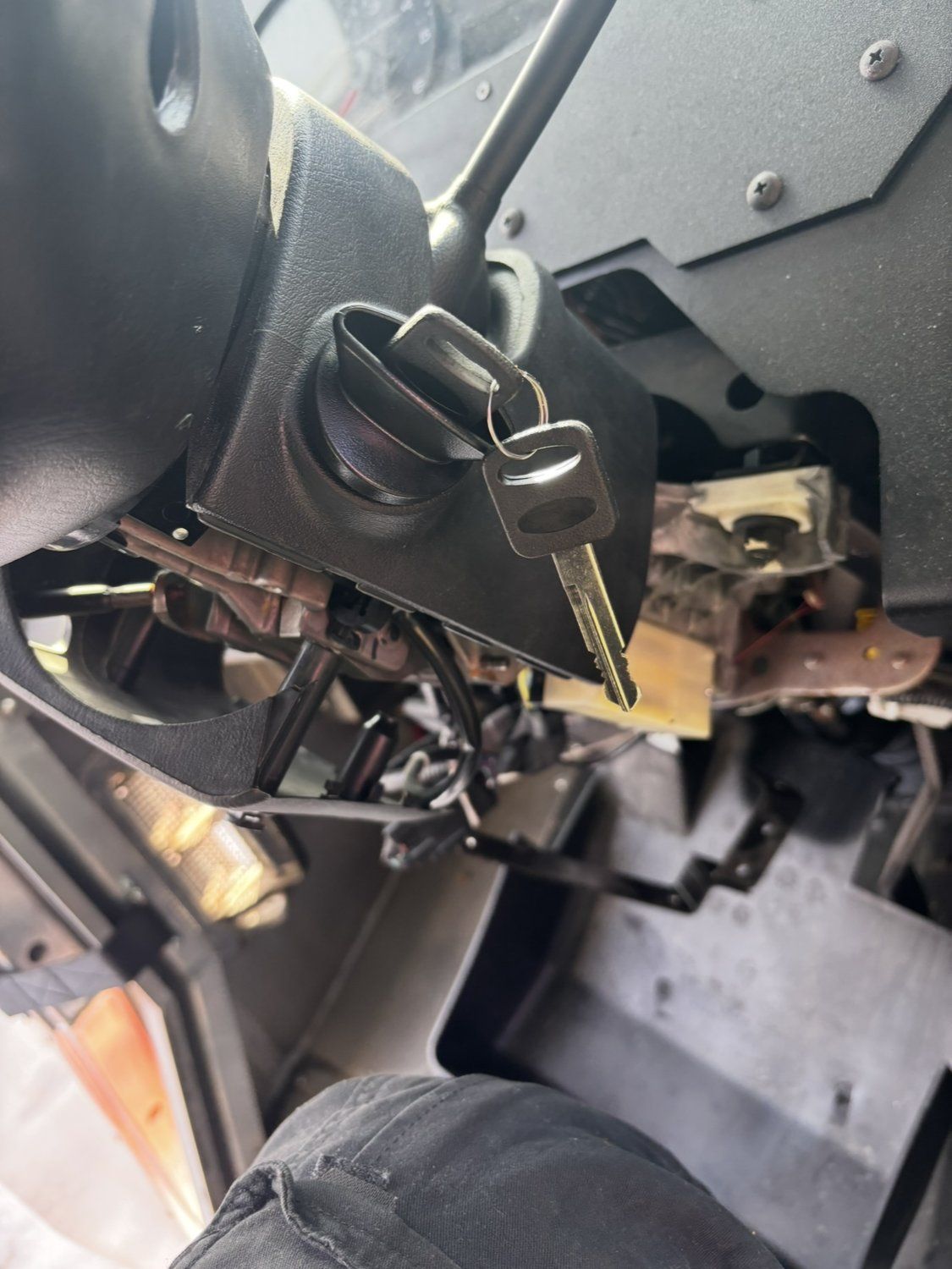 New key in a truck ignition