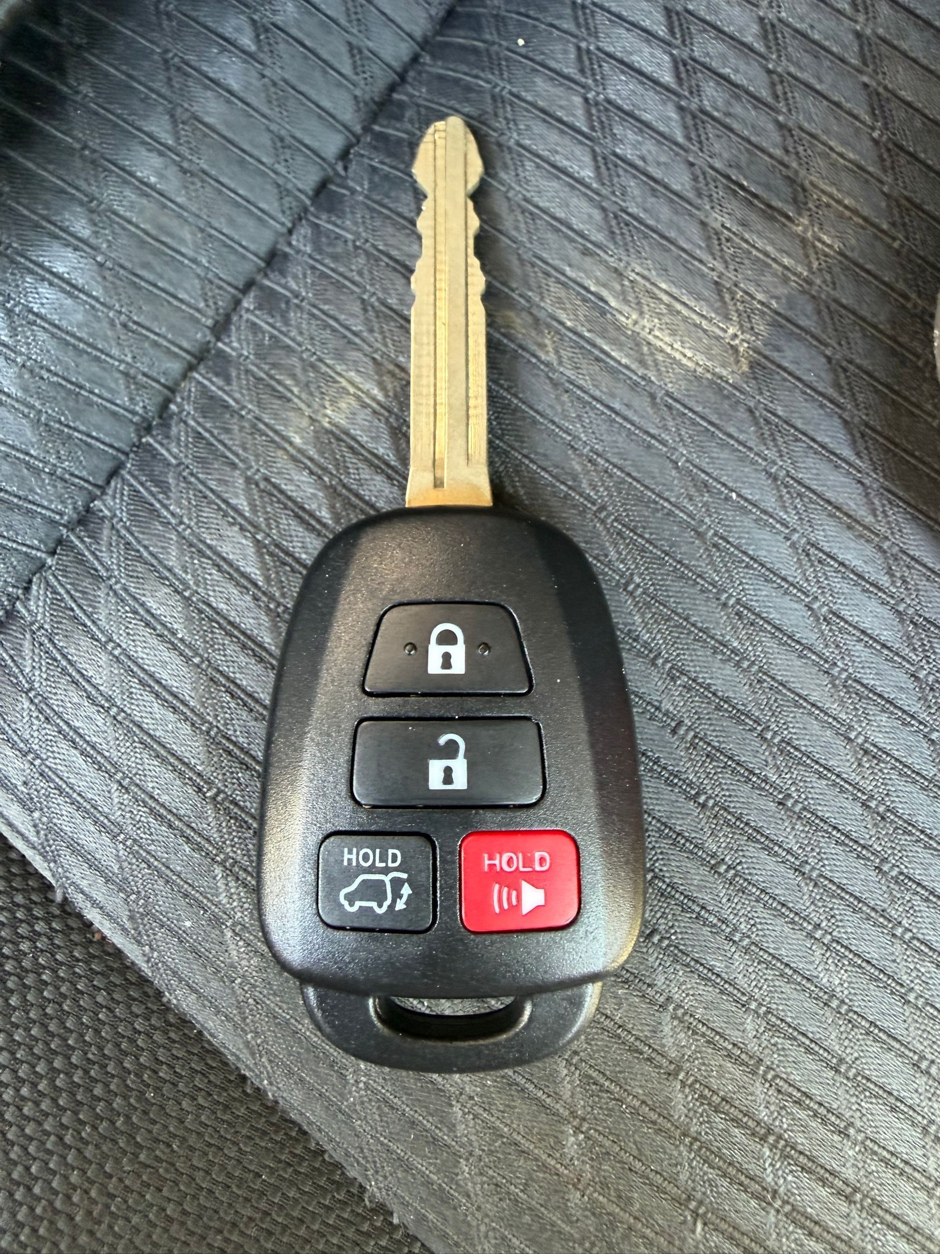 Toyota remote head key from an Authority Locksmith Inc job