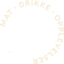 En sirkel med ordene mat , drikke , opplevelser skrevet inni den.