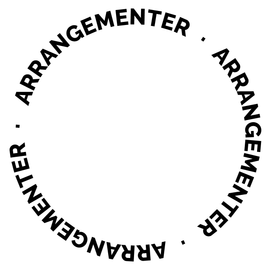 En svart-hvitt-logo for en restaurant i en sirkel på hvit bakgrunn.