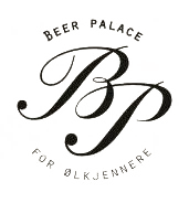 Logo for «Ølpalasset» med stiliserte bokstaver «BP» og teksten «for ølkjennere».