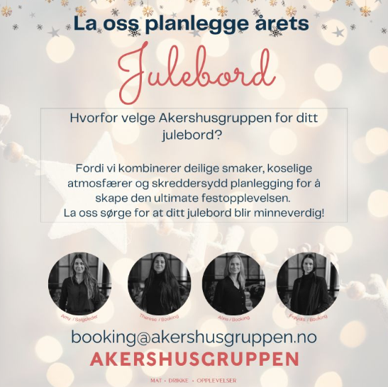 En annonse for julebord på fremmedspråk