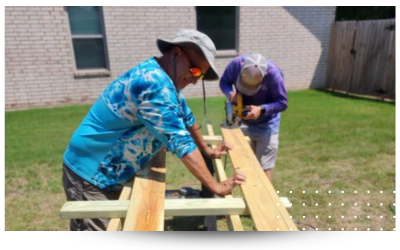 working on fence